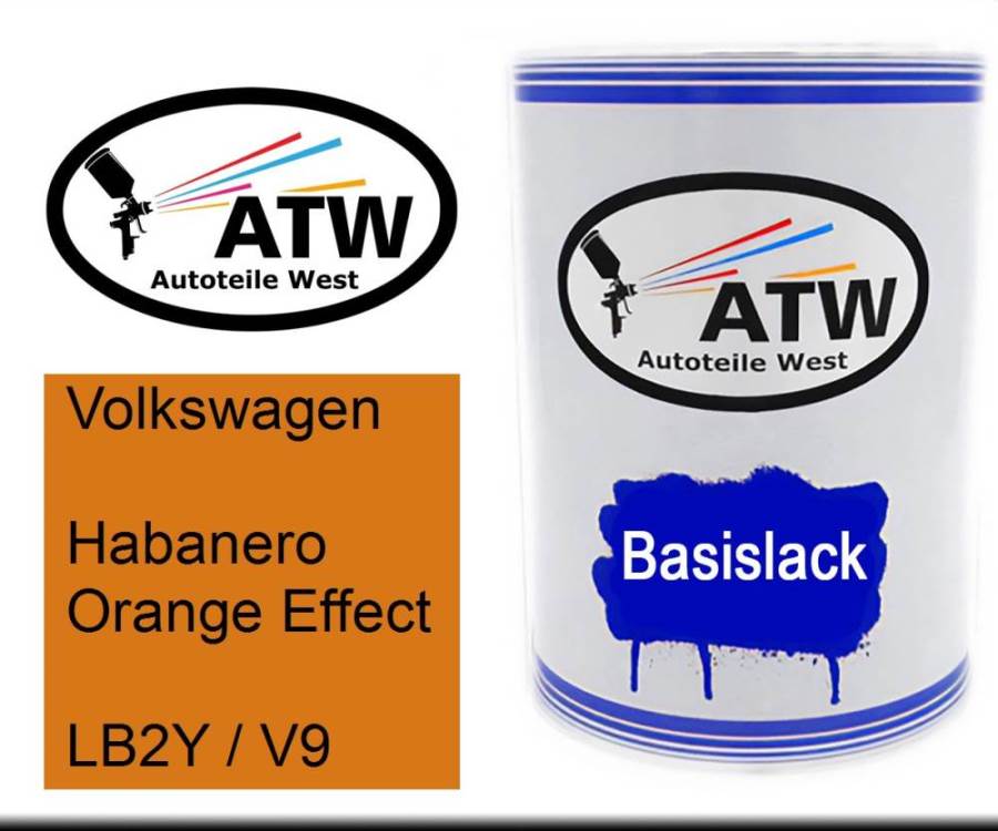 Volkswagen, Habanero Orange Effect, LB2Y / V9: 500ml Lackdose, von ATW Autoteile West.